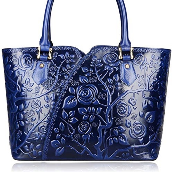 blue designer purse